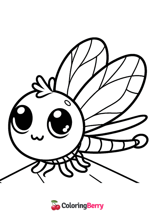 Simple Dragonfly Coloring Page