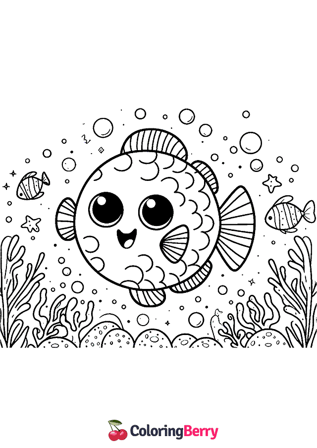 Simple Fish Coloring Page