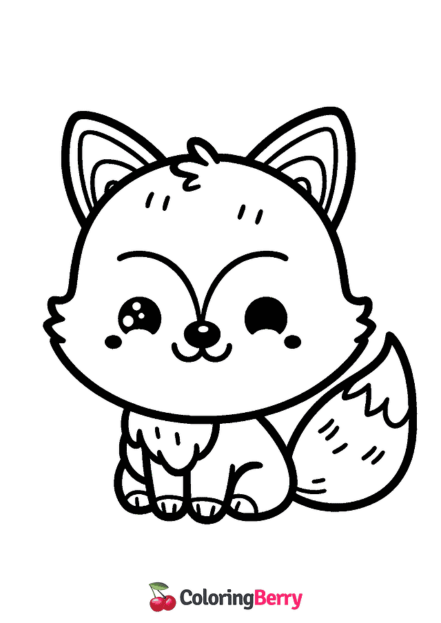 Simple Fox Coloring Page