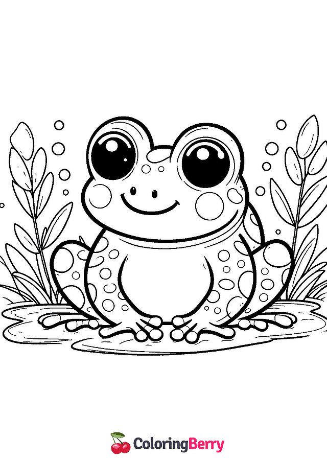 Simple Frog Coloring Page