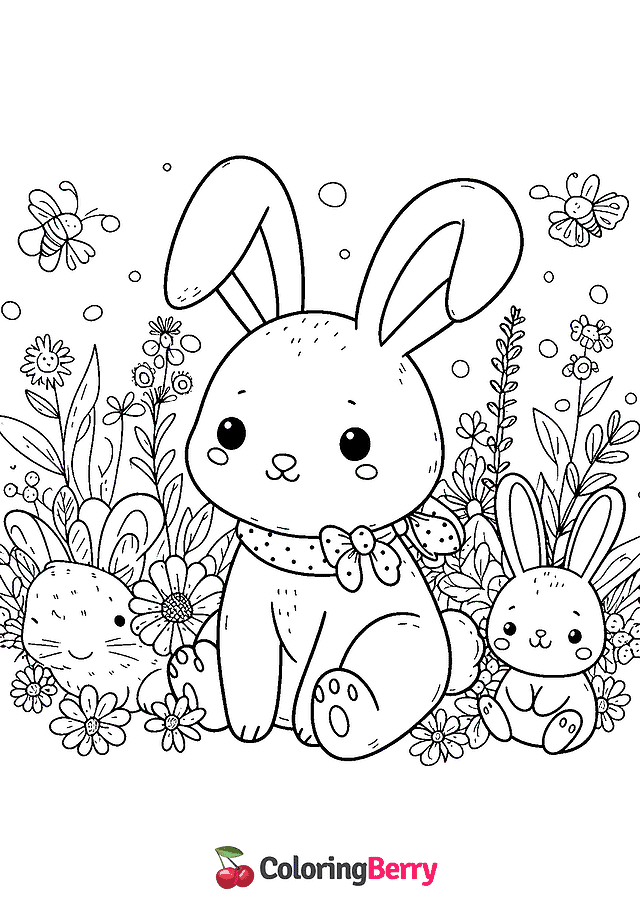 Simple Hare Coloring Page