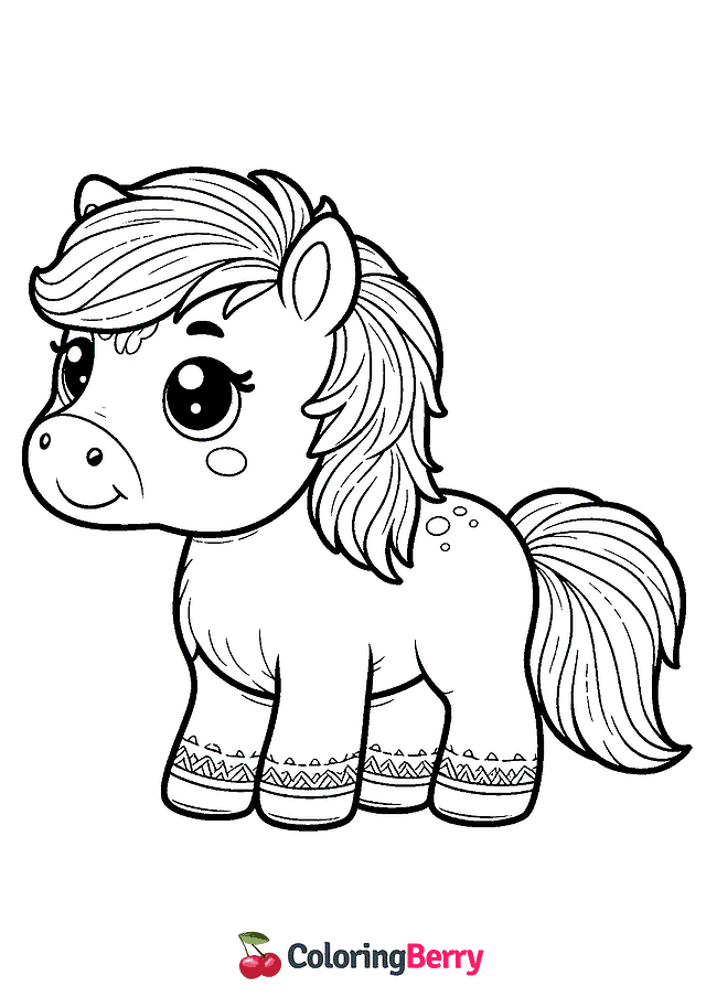 Simple Horse Coloring Page