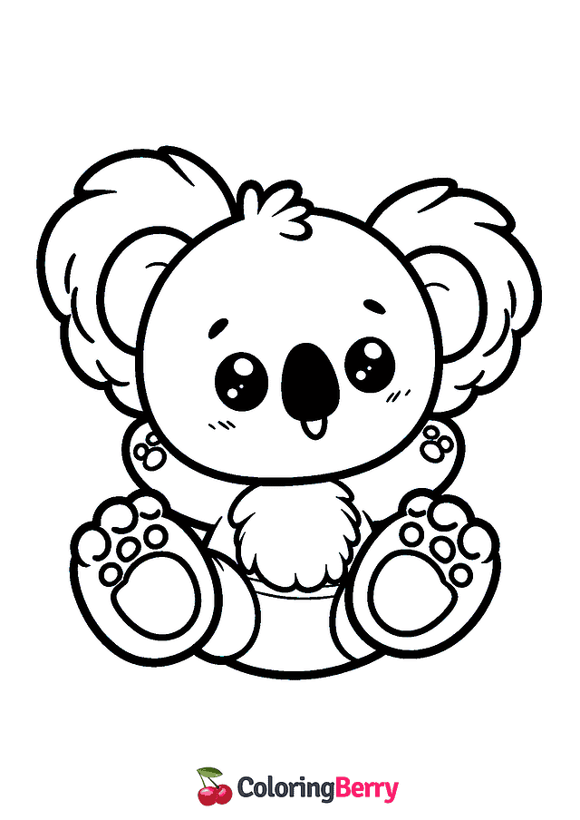 Simple Koala Coloring Page