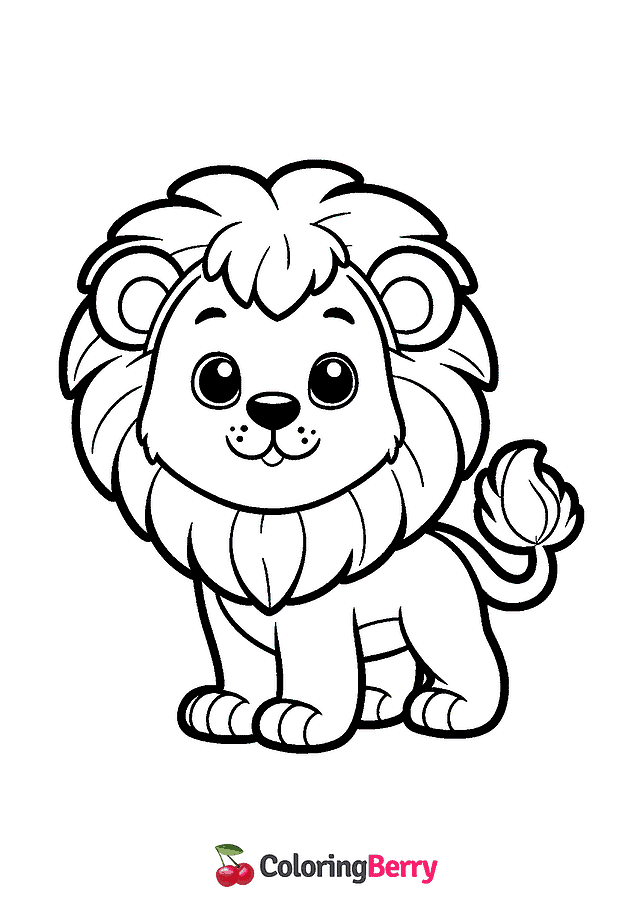 Simple Lion Coloring Page