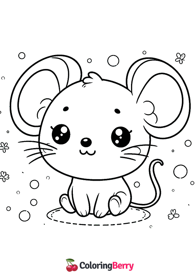 Simple Mouse Coloring Page