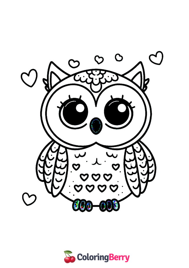 Simple Owl Coloring Page