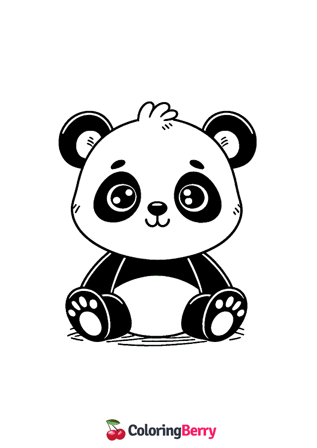 Simple Panda Coloring Page