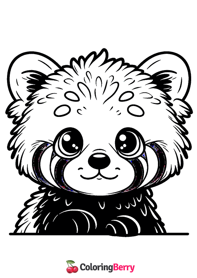 Simple Red Panda Coloring Page