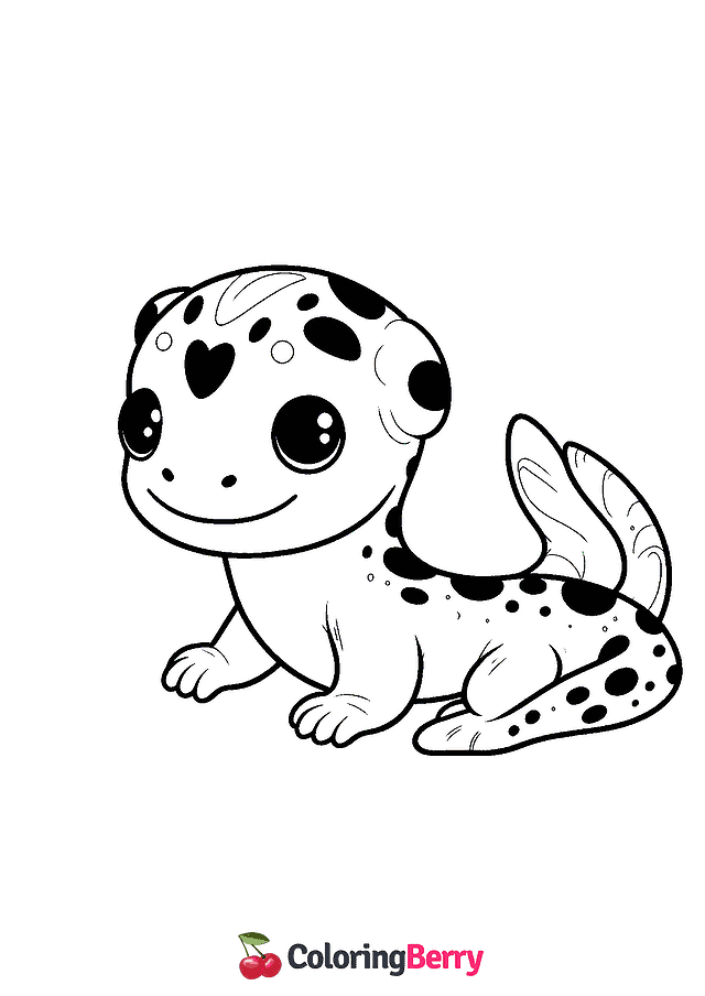 Simple Salamander Coloring Page