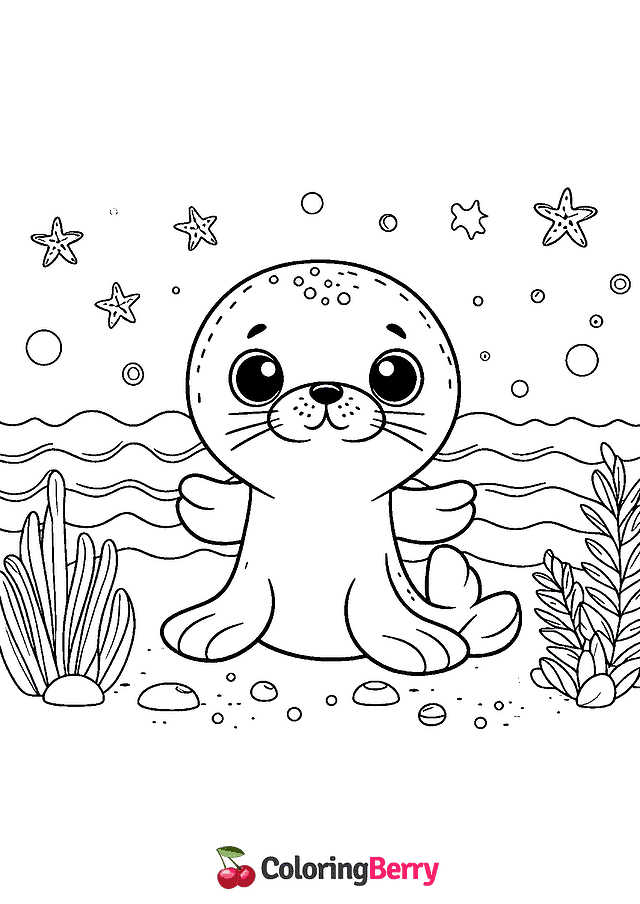 Simple Sea Lion Coloring Page