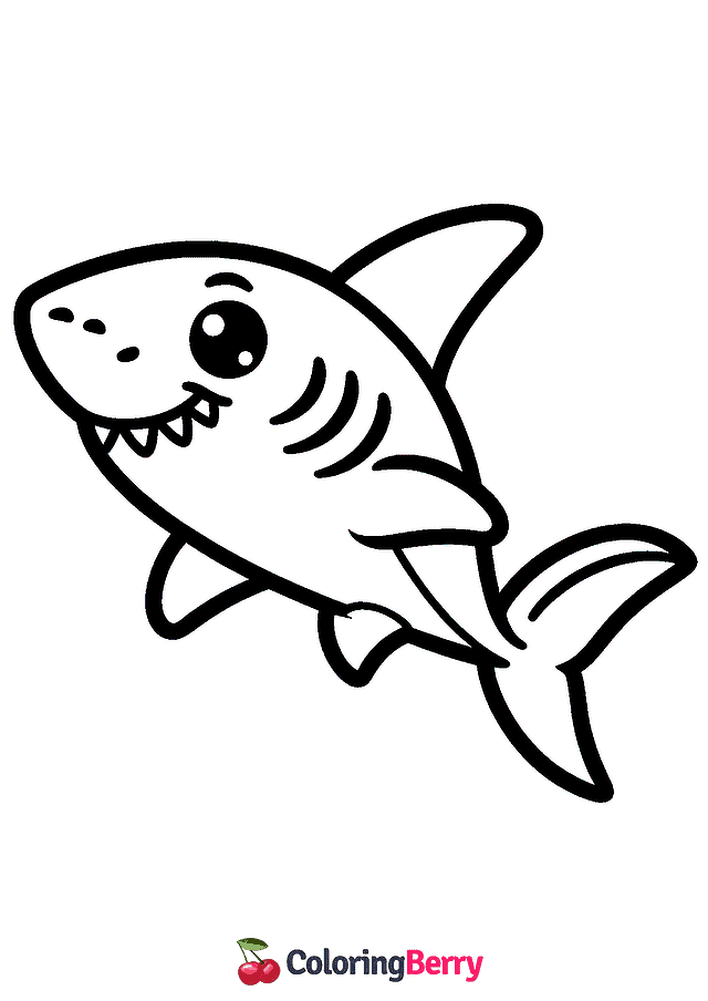 Simple Shark Coloring Page