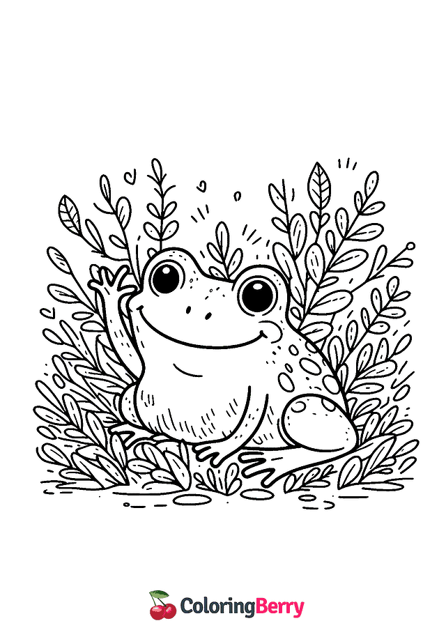 Simple Toad Coloring Page