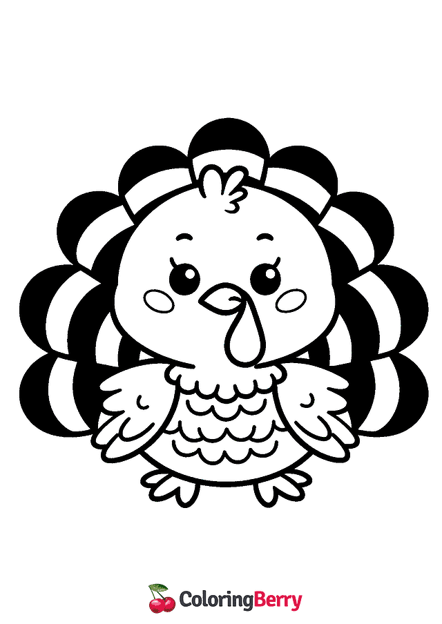 Simple Turkey Coloring Page