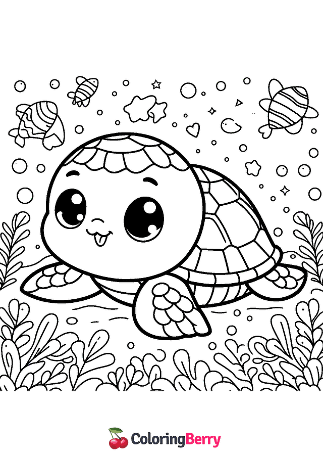 Simple Turtle Coloring Page