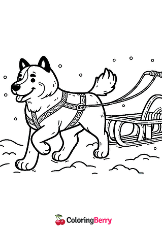 Sled Dog Coloring Page