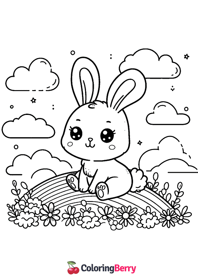 Small Bunny Coloring Page