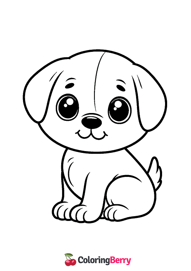 Small Puppy Coloring Page