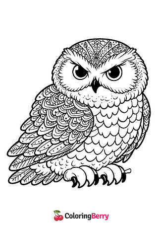 Snowy Owl Coloring Page