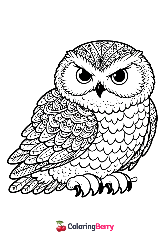 Snowy Owl Coloring Page