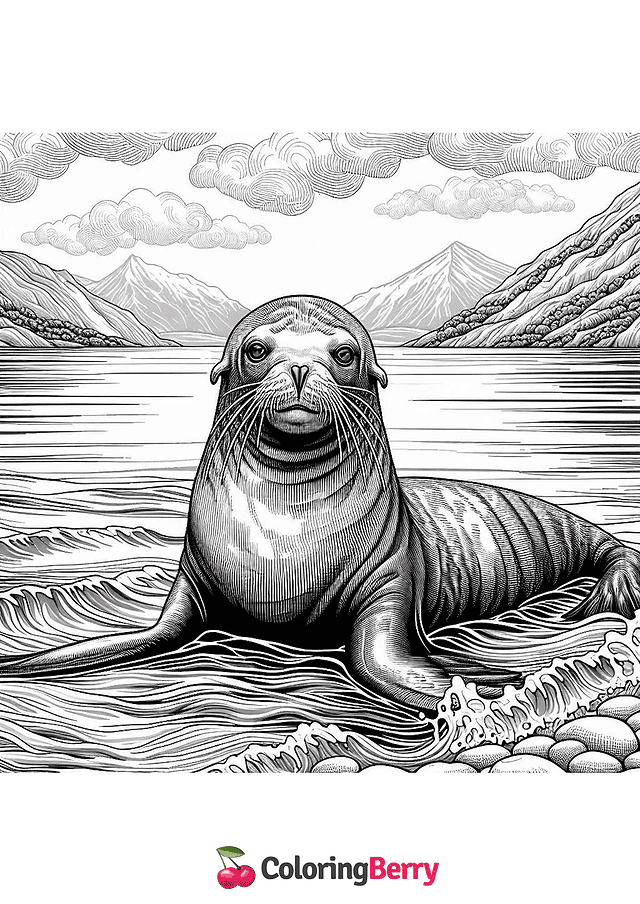 South American Sea Lion Coloring Page