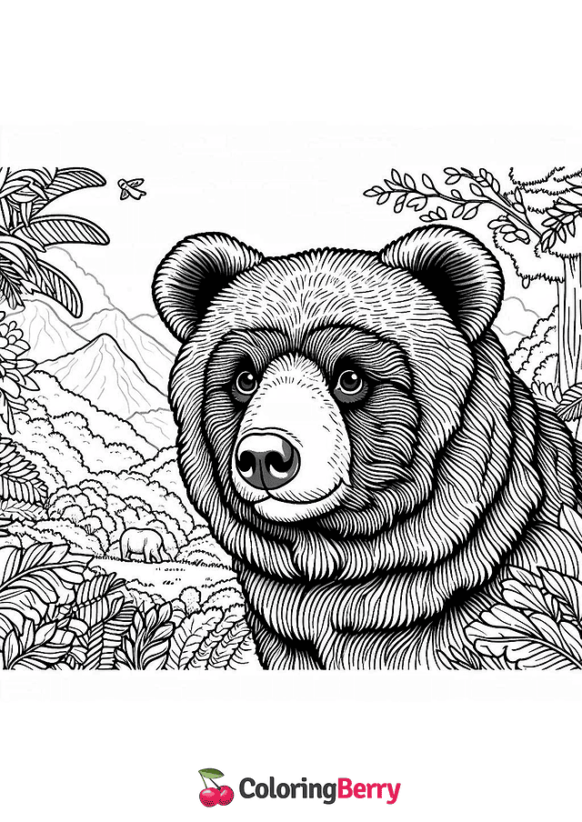 Spectacled Andean Bear Coloring Page