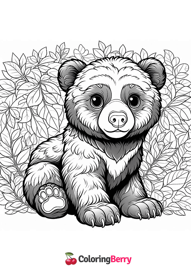 Spectacled Bear Cub Coloring Page