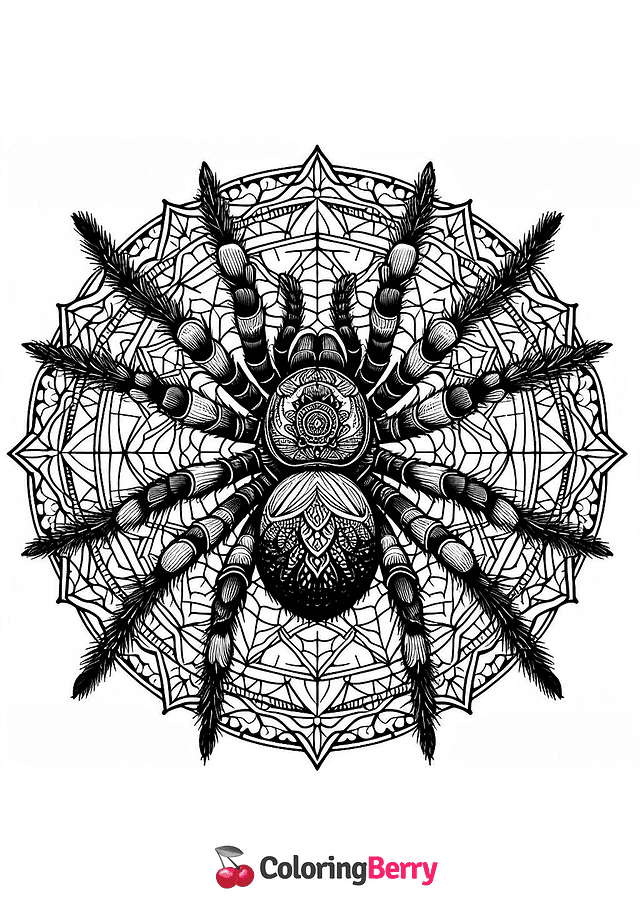 Spider Mandala Coloring Page