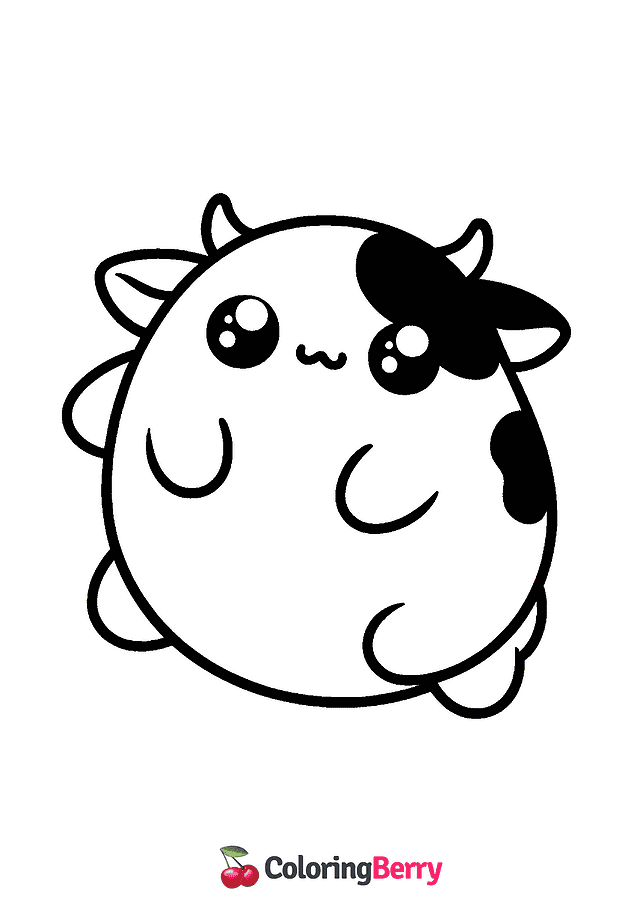 Squishmallow Cow Coloring Page