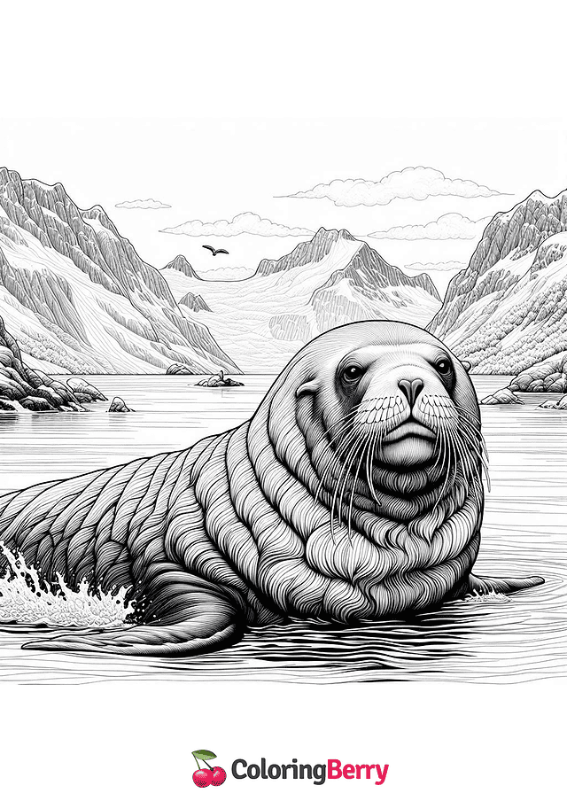 Steller Sea Lion Coloring Page