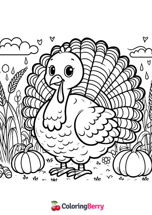 Thanksgiving Turkey Coloring Page