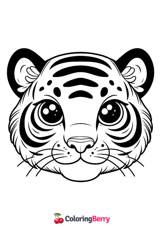 Tiger Face Coloring Page