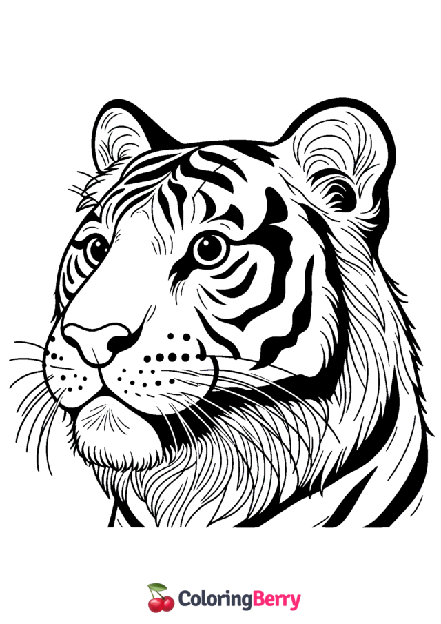 Tiger Head Coloring Page