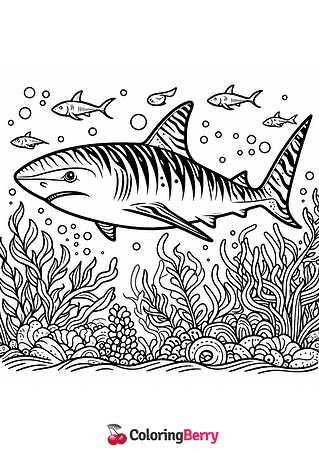 Tiger Shark Coloring Page