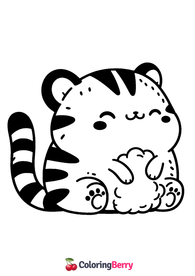 Tiger Squishmallow Coloring Page