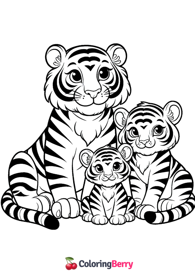 Tigers Coloring Page