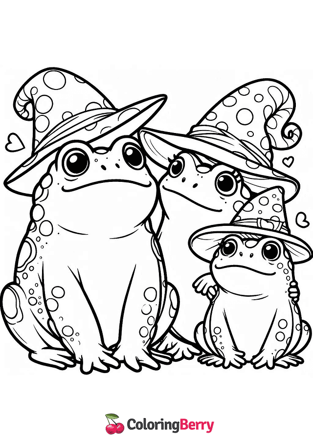 Toad Family Coloring Page