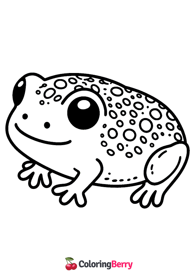 Toad Tadpole Coloring Page