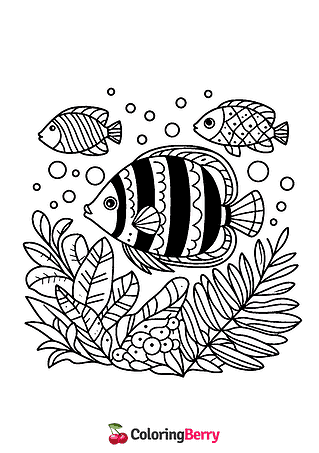 Tropical Fish Coloring Page