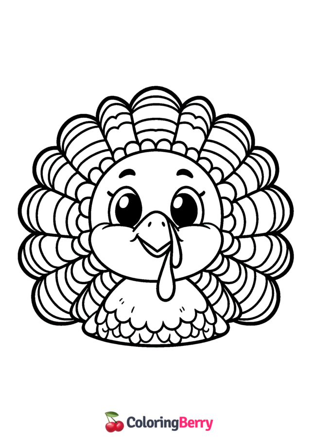 Turkey Face Coloring Page