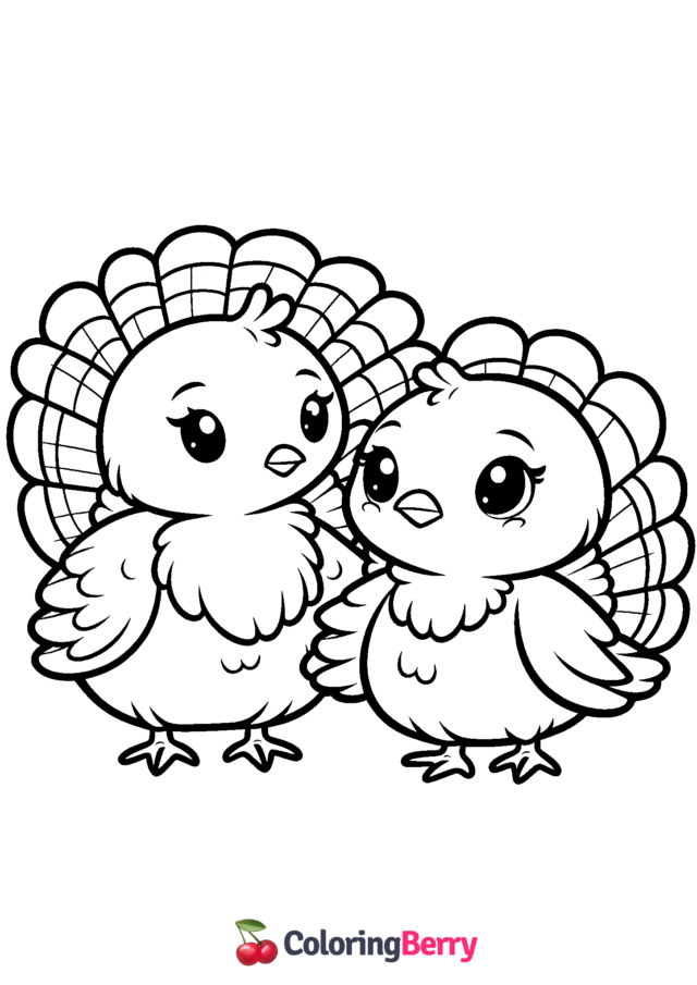 Turkeys Coloring Page