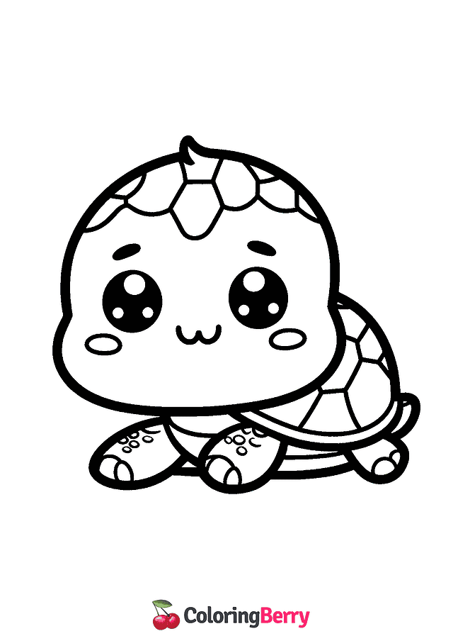 Turtle Cub Coloring Page