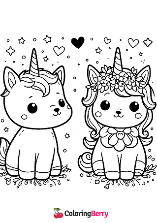 Unicorn Dog Coloring Page
