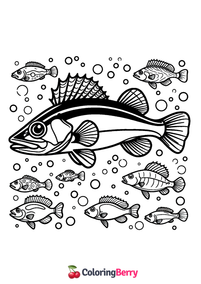 Walleye Fish Coloring Page