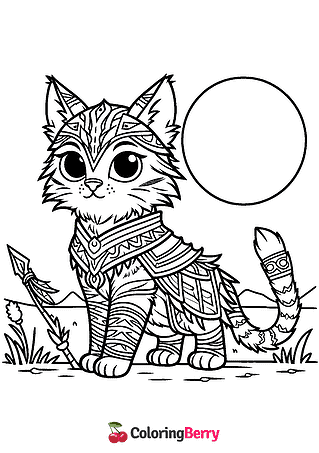 Warrior Cat Coloring Page