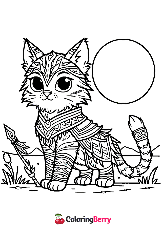 Warrior Cat Coloring Page