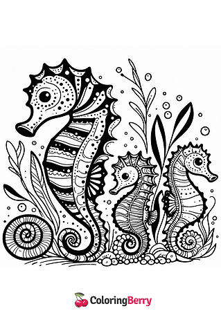 Water Horse Coloring Page
