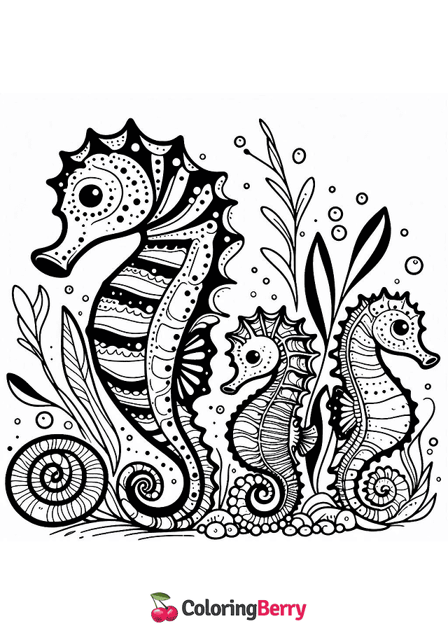 Water Horse Coloring Page