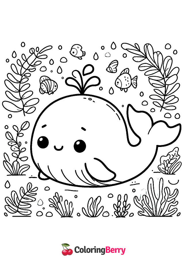 Whale Cub Coloring Page