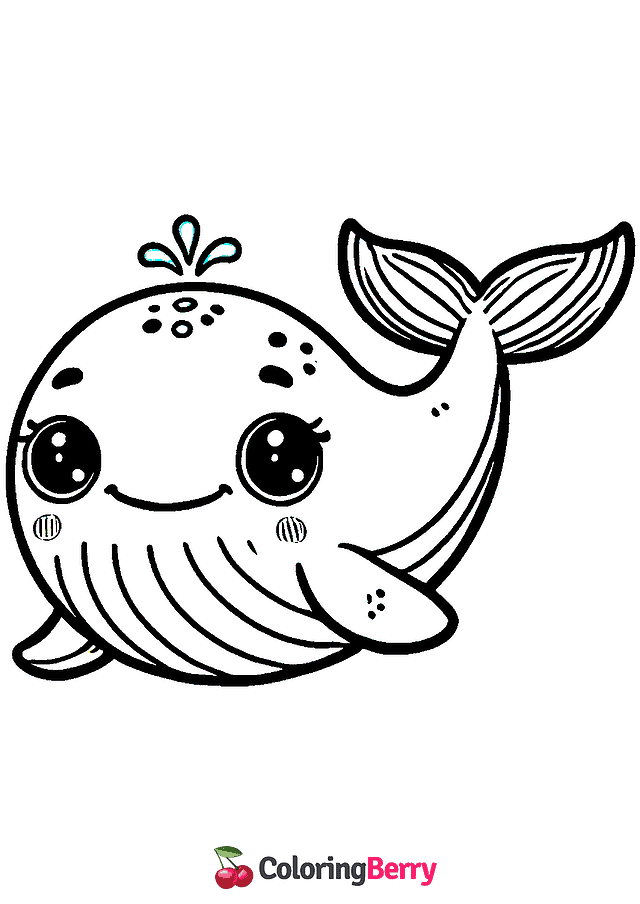 Whale Face Coloring Page