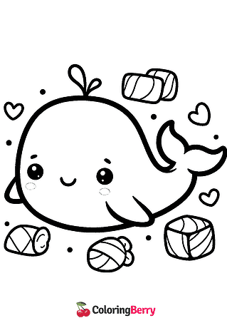 Whale Squishmallow Coloring Page
